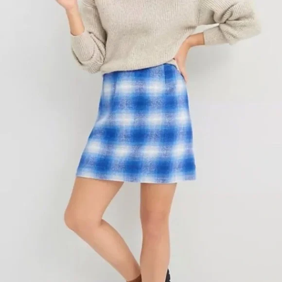 Anthropologie Hutch Nichole Plaid Wool Blend Mini Skirt - Picture 1 of 6